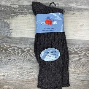 Vtg. 1995 Cherokee Men's Socks Wool Blend Size 10-13 Hiking